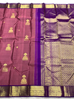 Load image into Gallery viewer, Classic Dusky Rose &amp; Vadamalli 2gm Zari Kanchipuram Handloom Silk Saree SS25988
