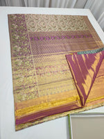Load image into Gallery viewer, Classic Shimmer Beige &amp; Rose Gold Meenakari Bridal Elegance Kanchipuram Handloom Silk Saree SS26901

