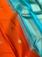 Load image into Gallery viewer, Classic Burnt Orange 2gm Zari Elegance Kanchipuram Handloom Silk Saree SS28251
