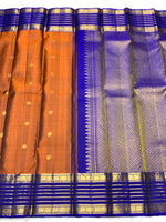 Load image into Gallery viewer, Classic Mustard &amp; Royal Blue Bridal Elegance Kanchipuram Handloom Silk Saree SS28460
