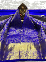 Load image into Gallery viewer, Classic Royal Blue 2gm Zari Bridal Elegance Kanchipuram Handloom Silk Saree SS25981
