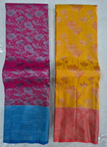 Load image into Gallery viewer, Classic Golden Yellow &amp; Peach Elegance Kanchipuram Handloom Silk Saree SS27718
