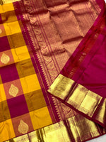Load image into Gallery viewer, Classic Mustard &amp; Pink 2gm Zari Kanchipuram Handloom Silk Saree SS25570
