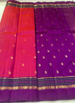 Load image into Gallery viewer, Classic Deep Rose &amp; Vadamalli 2gm Zari Bridal Elegance Kanchipuram Handloom Silk Saree SS27126
