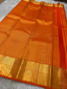 Classic Orange Elegance Kanchipuram Silk Saree SS23937