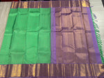 Load image into Gallery viewer, Classic Rama Green &amp; Lavender 1gm Zari Kanchipuram Handloom Silk Saree SS26459
