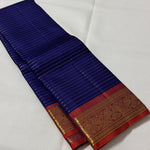Load image into Gallery viewer, Classic Navy Blue &amp; Burnt Orange 2gm Zari Vintage Elegance Kanchipuram Handloom Silk Saree SS28234
