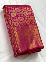 Load image into Gallery viewer, Classic Deep Pink 2gm Zari Bridal Elegance Kanchipuram Handloom Silk Saree SS23682
