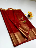 Load image into Gallery viewer, Classic Chilly Red Elegance Kanchipuram Silk Saree SS23832
