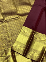 Load image into Gallery viewer, Classic Onion Pink &amp; Mahogany Red 2gm Zari Kanchipuram Handloom Silk Saree SS26002
