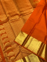 Load image into Gallery viewer, Classic Orange 2gm Zari Bridal Elegance Kanchipuram Handloom Silk Saree SS25817
