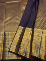 Load image into Gallery viewer, Classic Shadow Black Elegance Semi Tissue Kanchipuram Handloom Silk Saree SS27861
