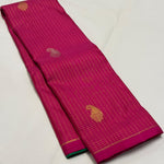 Load image into Gallery viewer, Classic Ruby Pink &amp; Forest Green Elegance Kanchipuram Handloom Silk Saree SS27376
