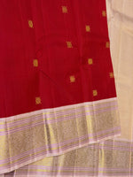 Load image into Gallery viewer, Classic Carmine Red &amp; Baby Pink 2gm Zari Elegance Kanchipuram Handloom Silk Saree SS28267
