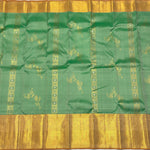 Load image into Gallery viewer, Classic Sea Green &amp; Mustard Elegance Kanchipuram Handloom Silk Saree SS27378
