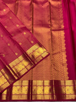 Load image into Gallery viewer, Classic Ruby Pink 2gm Zari Elegance Kanchipuram Handloom Silk Saree SS27499
