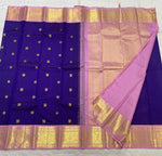 Load image into Gallery viewer, Classic Navy Blue &amp; Pink 2gm Zari Elegance Kanchipuram Handloom Silk Saree SS24471
