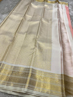 Load image into Gallery viewer, Classic Pastel Peach &amp; White Kanchipuram Handloom Silk Saree SS25960
