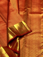 Load image into Gallery viewer, Classic Brick Orange 2gm Zari Bridal Elegance Kanchipuram Handloom Silk Saree SS25721
