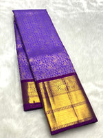 Load image into Gallery viewer, Classic Lavender &amp; Vadamalli 2gm Zari Bridal Elegance Kanchipuram Handloom Silk Saree SS25273
