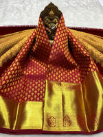 Load image into Gallery viewer, Classic Brick Red 2gm Zari Bridal Elegance Kanchipuram Handloom Silk Saree SS25295
