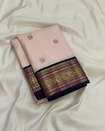Load image into Gallery viewer, Classic Pastel Baby Pink &amp; Plum 1gm Thread Butta  Elegance Kanchipuram Handloom Silk Saree SS27349
