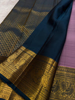 Load image into Gallery viewer, Classic Onion Pink &amp; Teal Blue Elegance Kanchipuram Handloom Silk Saree SS27214
