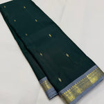 Load image into Gallery viewer, Classic Bottle Green &amp; Grey Elegance Kanchipuram Handloom Silk Saree SS23690
