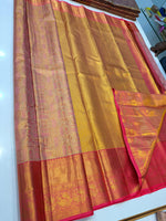 Load image into Gallery viewer, Classic Brick Rose Bridal Elegance Kanchipuram Tissue Handloom Silk Saree SS26007
