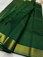 Load image into Gallery viewer, Classic Deep Green 2gm Zari Elegance Kanchipuram Handloom Silk Saree SS23510
