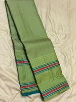 Load image into Gallery viewer, Classic Pista Green &amp; Teal Blue 1gm Zari Elegance Kanchipuram Handloom Silk Saree SS27962
