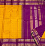 Load image into Gallery viewer, Classic Golden Yellow &amp; Berry Plum 2gm Zari Elegance Kanchipuram Handloom Silk Saree SS24714
