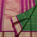 Load image into Gallery viewer, Classic Bottle Green &amp; Wine Red Elegance Kanchipuram Handloom Silk Saree SS24456
