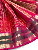 Load image into Gallery viewer, Classic Crimson Pink Red 2gm Zari Elegance Kanchipuram Handloom Silk Saree SS27350
