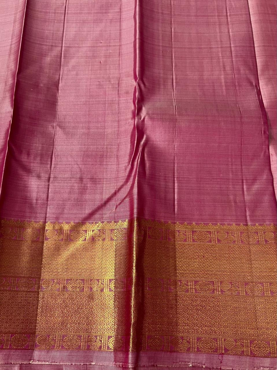 Classic Onion Pink 2gm Zari Elegance Kanchipuram Handloom Silk Saree SS24158