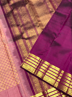 Load image into Gallery viewer, Classic Creamy Pink 2gm Zari Elegance Kanchipuram Handloom Silk Saree SS25366
