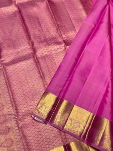 Classic Fuchsia Pink 2gm Zari Bridal Elegance Kanchipuram Handloom Silk Saree SS25296