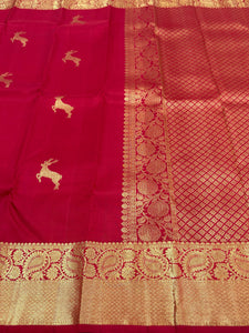 Classic Pink 1gm Zari Bridal Elegance Kanchipuram Handloom Silk Saree SS24759