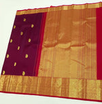 Load image into Gallery viewer, Classic Wine Red &amp; Chilli Red 2gm Zari Elegance Kanchipuram Handloom Silk Saree SS27627
