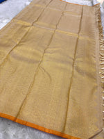 Load image into Gallery viewer, Classic Oatmeal Beige 2gm Zari Elegance Kanchipuram Handloom Silk Saree SS24788
