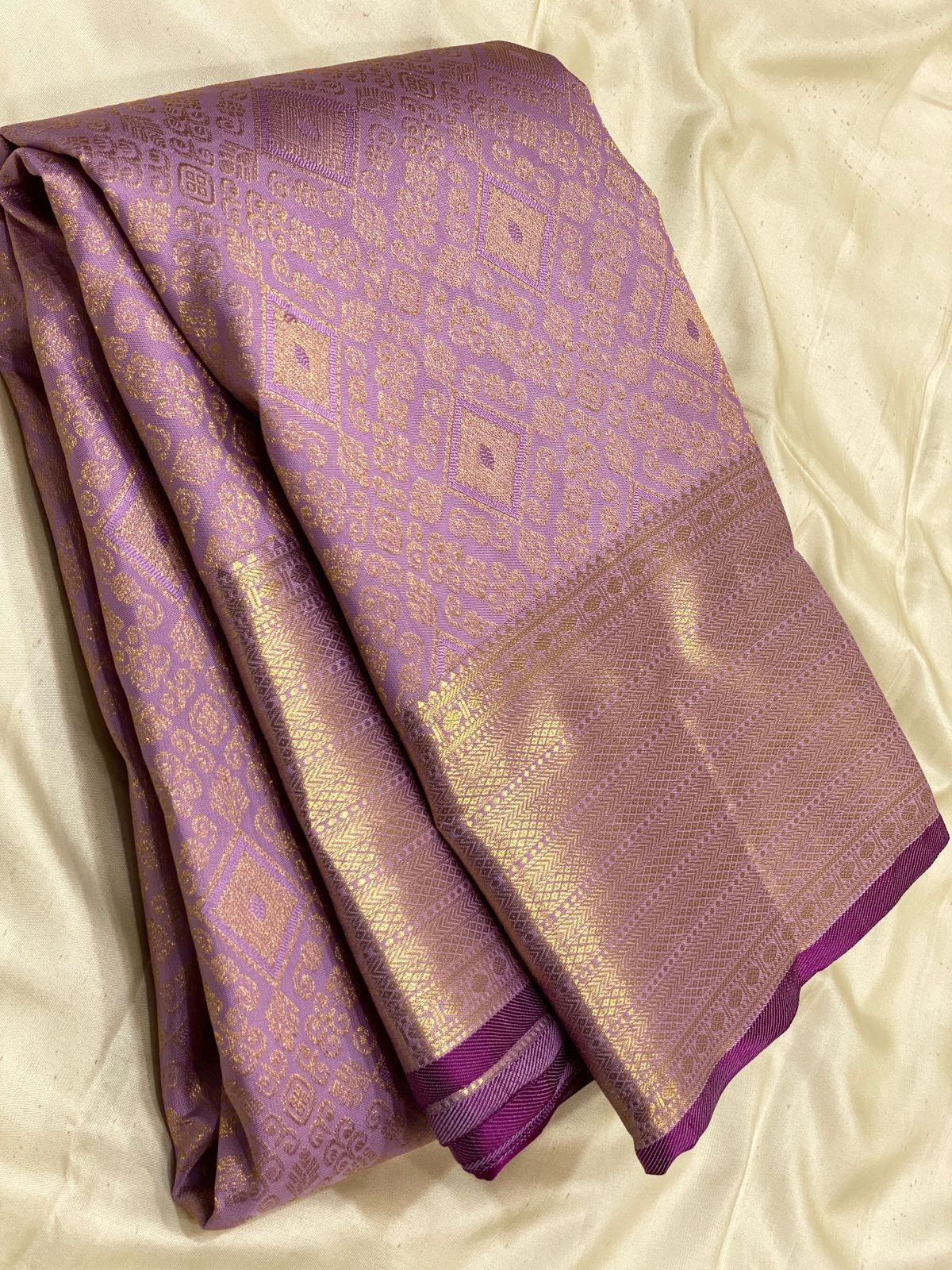 Classic Mauve 2gm Zari Kanchipuram Handloom Silk Saree SS25613
