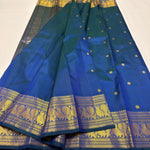 Load image into Gallery viewer, Classic Dark Spanish Blue Elegance Kanchipuram Handloom Silk Saree SS28576
