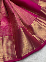 Load image into Gallery viewer, Classic Ruby Pink 2gm Zari Bridal Elegance Kanchipuram Handloom Silk Saree SS28199

