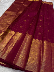 Classic Berry Pink Elegance Kanjivaram Handloom Silk Saree SS23371