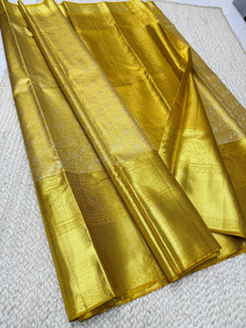 Classic Gold 2gm Zari Bridal Tissue Elegance Kanchipuram Handloom Silk Saree SS25626