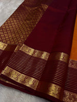 Load image into Gallery viewer, Classic Orange &amp; Maroon Elegance Kanchipuram Handloom Silk Saree SS24533
