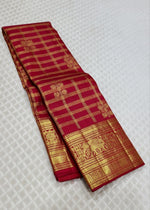 Load image into Gallery viewer, Classic Ruby Red 2gm Zari Kanchipuram Handloom Silk Saree SS26282
