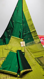 Load image into Gallery viewer, Classic Green &amp; Spring Green Elegance Handloom Soft Silk Saree SS25773
