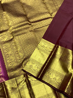 Load image into Gallery viewer, Classic Onion Pink &amp; Mahogany Red 2gm Zari Kanchipuram Handloom Silk Saree SS26002
