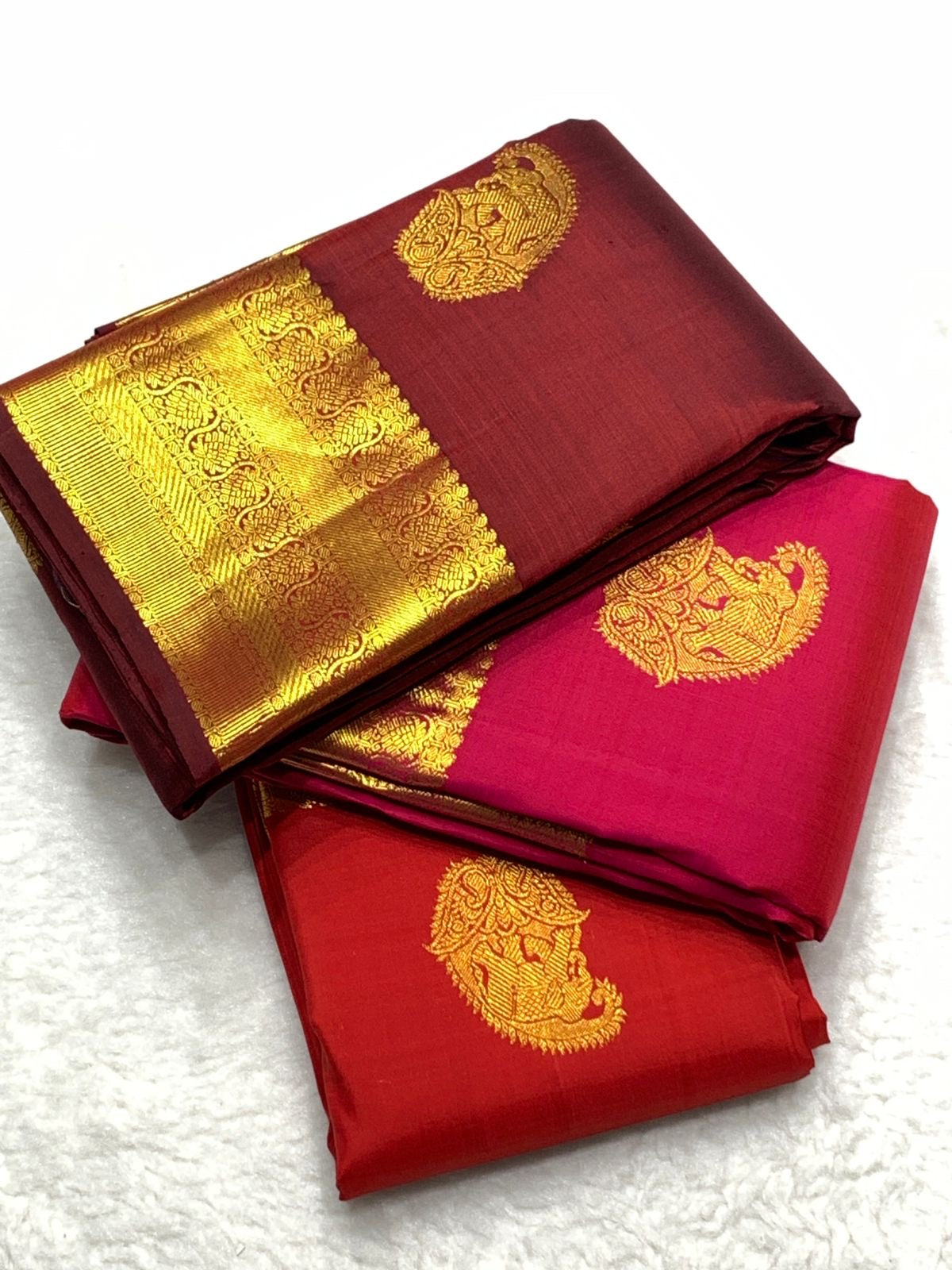 Classic Chestnut Brown 2gm Zari Elegance Kanchipuram Silk Saree SS24015